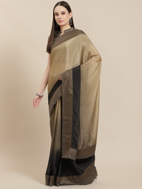 

Mitera Olive Green Ombre Sequinned Pure Chiffon Saree