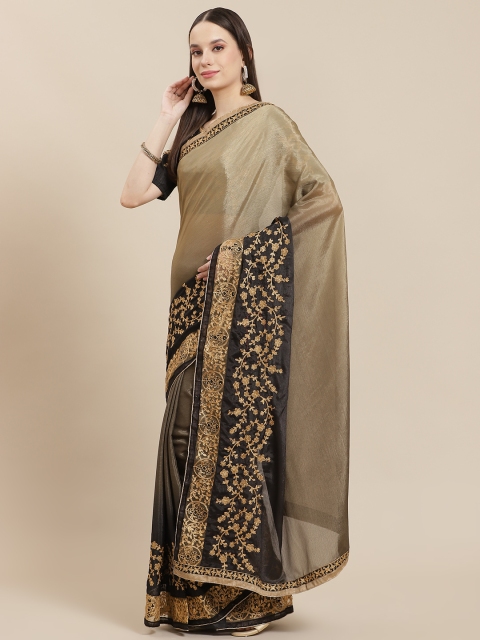 

Mitera Mustard Ombre Zari Pure Chiffon Saree