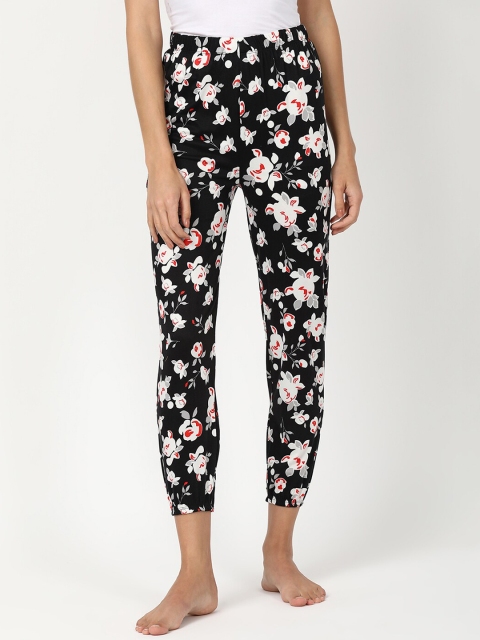 

V2 Value & Variety Women Black & White Printed Cotton Lounge Pants