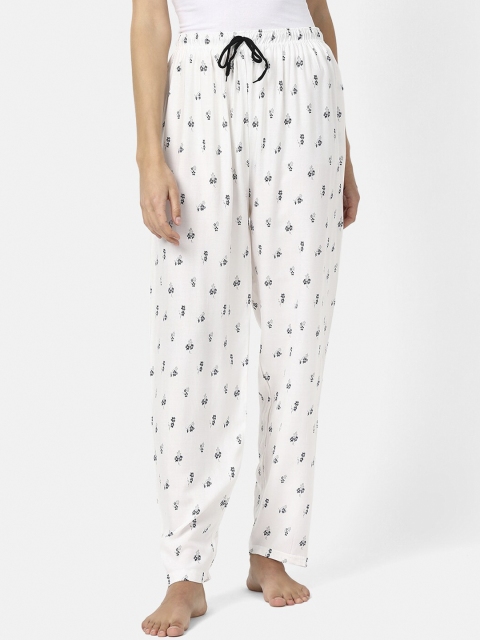 

V2 Value & Variety Women White & Black Printed Lounge Pants