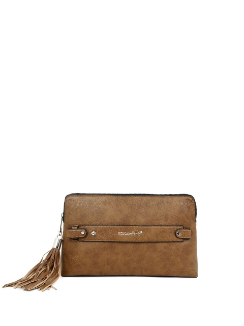 

Spice Art Brown Textured Tasselled Purse Clutch