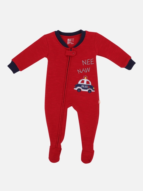 

Bodycare Kids Boys Maroon Printed Full Sleeves Romper