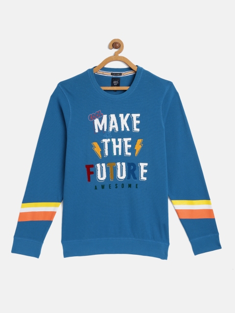 

Indian Terrain Boys Blue Printed Pure Cotton Sweatshirt