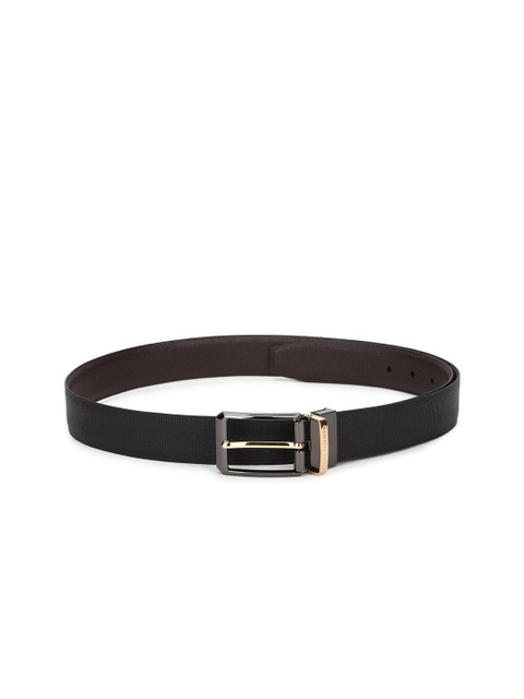 

Louis Philippe Men Black Textured Leather Formal Belt