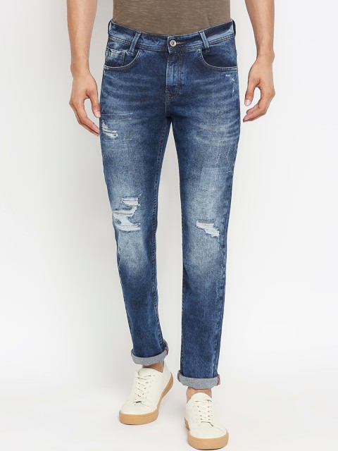 

Mufti Men Blue Skinny Fit Distressed Heavy Fade Jeans