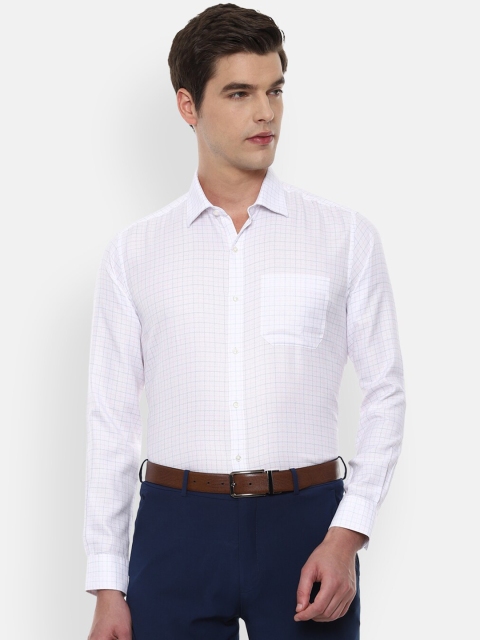 

Van Heusen Men White Grid Tattersall Checked Formal Shirt