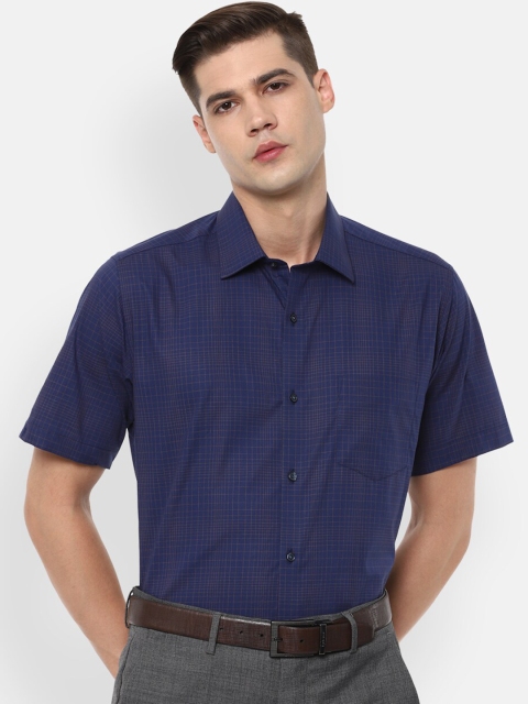 

Van Heusen Men Navy Blue Checked Formal Shirt