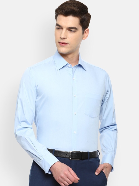 

Van Heusen Men Blue Solid Formal Shirt