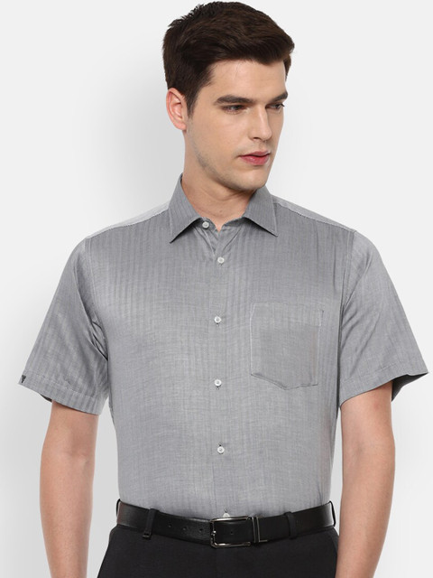 

Van Heusen Men Grey Solid Formal Shirt