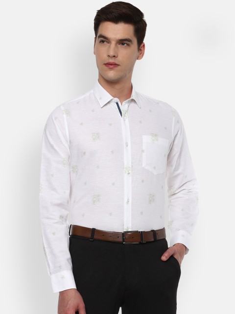

Van Heusen Men White Slim Fit Printed Formal Shirt