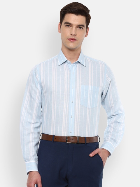 

Van Heusen Men Blue Slim Fit Striped Formal Shirt