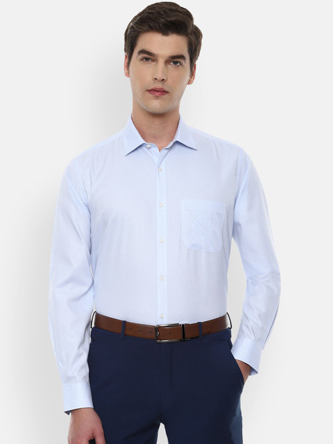 

Van Heusen Men Blue Solid Formal Shirt