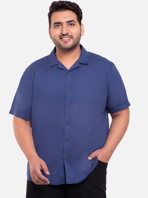 

Bewakoof Men Navy Blue Solid Casual Shirt