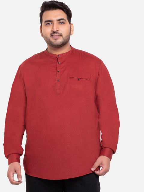 

Bewakoof Men Red Band Collar Casual Shirt