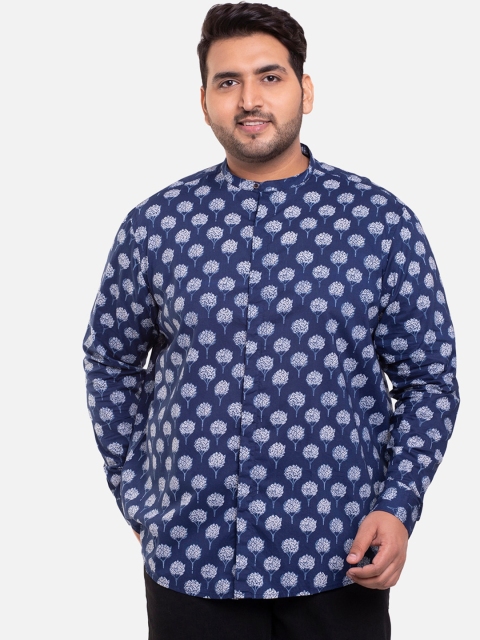 

Bewakoof Men Blue Printed Casual Shirt