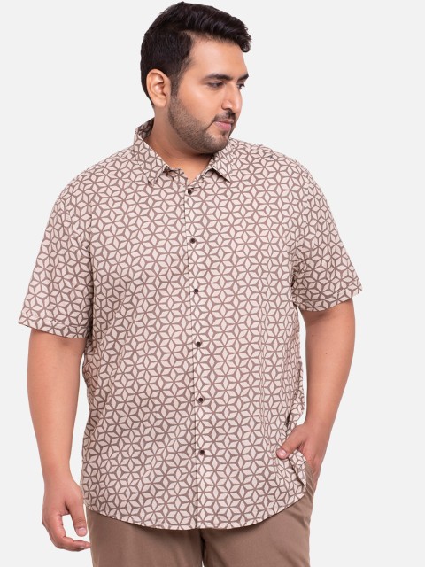 

Bewakoof Men Grey Geometric Printed Casual Shirt