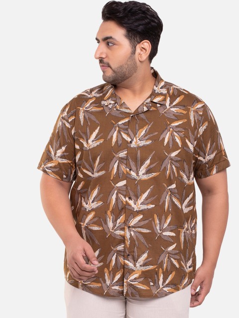 

Bewakoof Men Brown Tropical Printed Casual Shirt