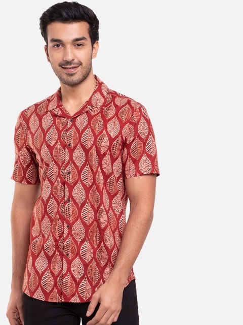 

Bewakoof Men Red Ethnic Motifs Printed Casual Shirt