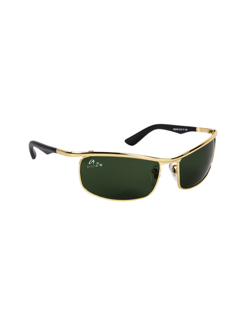 

AISLIN Men Green Lens & Gold-Toned Rectangle Sunglasses with UV Protected Lens