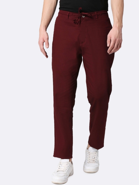 

Bewakoof Men Maroon Chinos Trousers