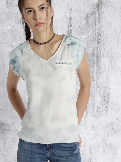 

RDSTR Women Off-White Printed Regular Top
