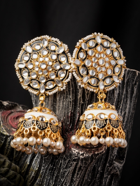 

MORKANTH JEWELLERY Black Contemporary Jhumkas Earrings