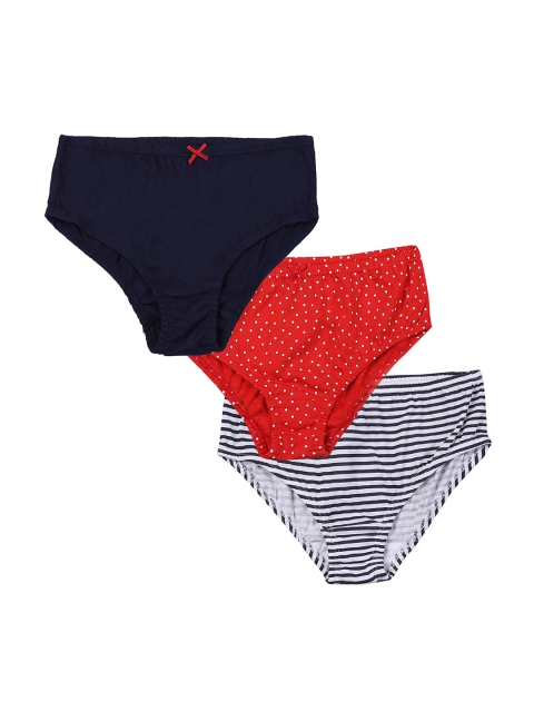 

Pantaloons Junior Girls Pack of 3 Assorted Mid-Rise Basic Breifs