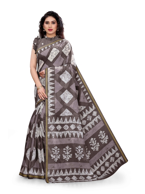 

KALINI Purple & Off White Printed Saree