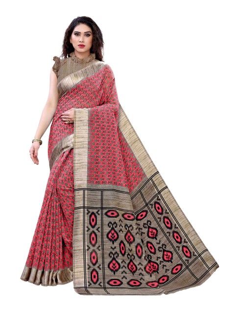 

KALINI Red & Beige Floral Printed Saree