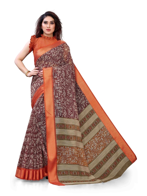 

KALINI Maroon & Red Warli Printed Saree