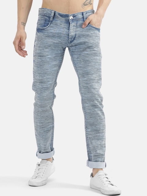 

V2 Value & Variety Men Blue Mildly Distressed Heavy Fade Jeans