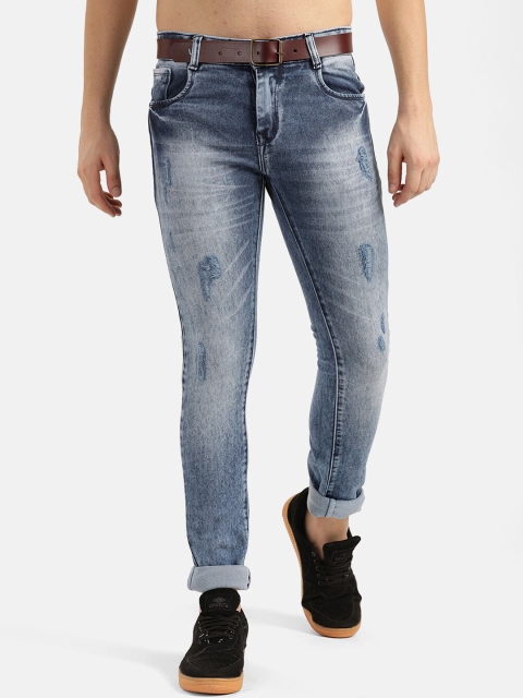 

V2 Value & Variety Men Blue Mildly Distressed Heavy Fade Jeans