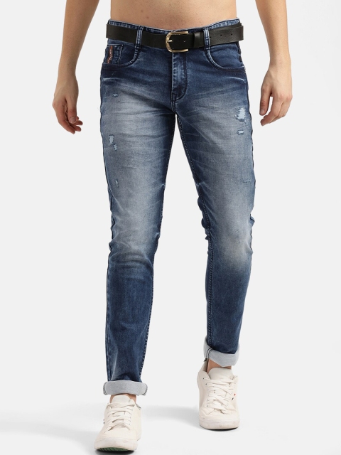 

V2 Value & Variety Men Blue Mildly Distressed Heavy Fade Jeans