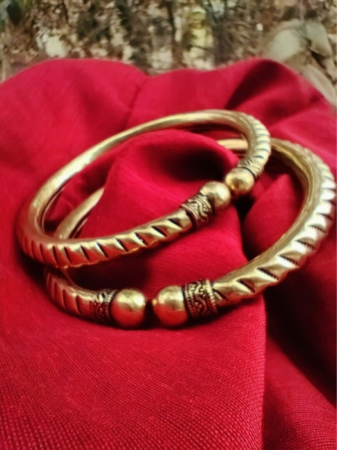 

FIROZA Set Of 2 Gold-Toned Foot Bangles