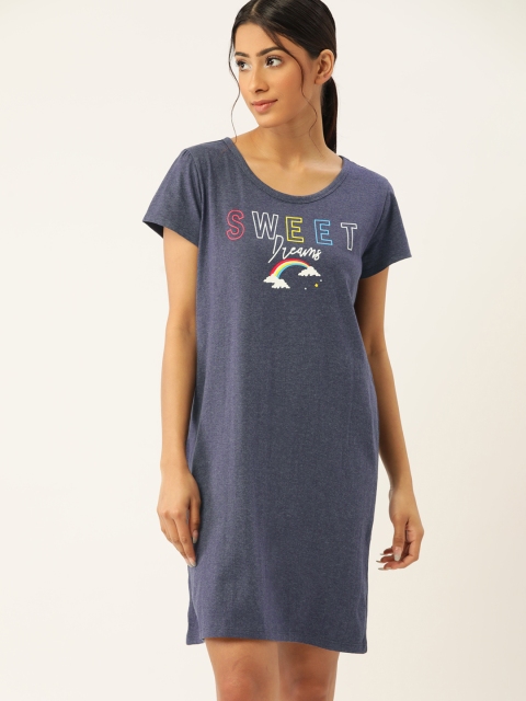 

ETC Navy Blue Printed Nightdress