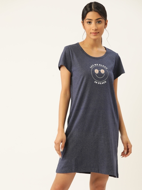 

ETC Navy Blue Printed Nightdress