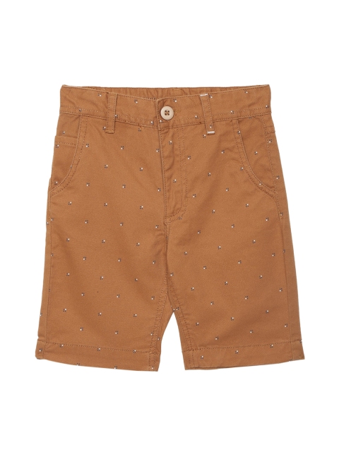 

UNDER FOURTEEN ONLY Boys Brown Printed Slim Fit Regular Shorts