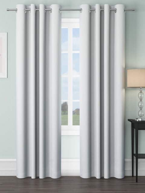 

VRINDA Grey Set of 2 Black Out Long Door Curtain