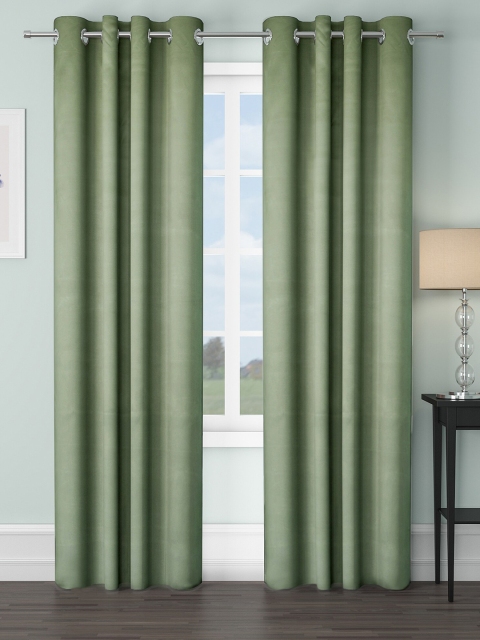 

VRINDA Green Set of 2 Black Out Long Door Curtain