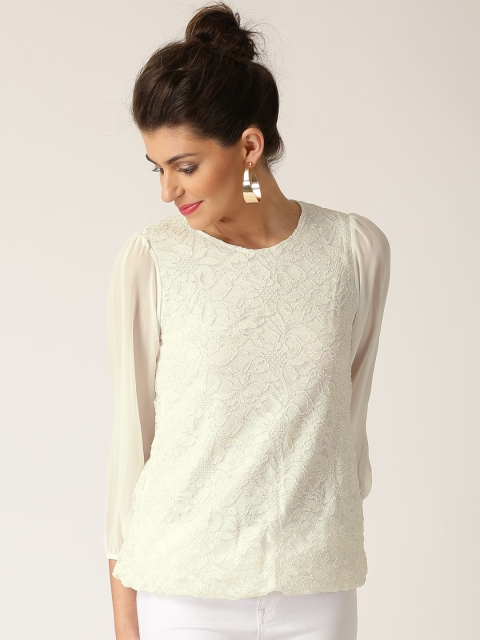 

QUIZ Women Off-White Lace Top