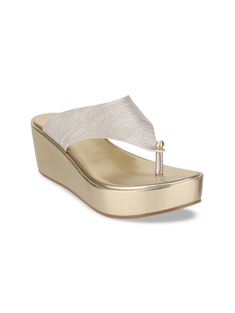 

Sherrif Shoes Gold-Toned Wedge Sandals