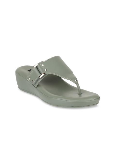

Sherrif Shoes Green Embellished Wedge Sandals