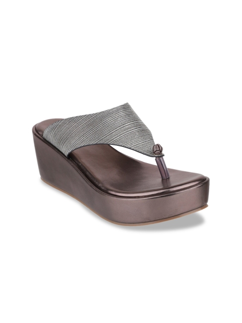 

Sherrif Shoes Grey Embellished Flatform Sandals