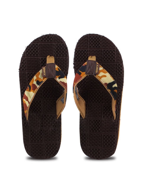 

Sparx Men Brown & Beige Self-Design Rubber Thong Flip-Flops