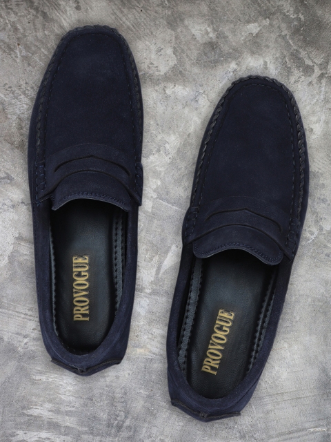 

Provogue Men Navy Blue Suede Loafers