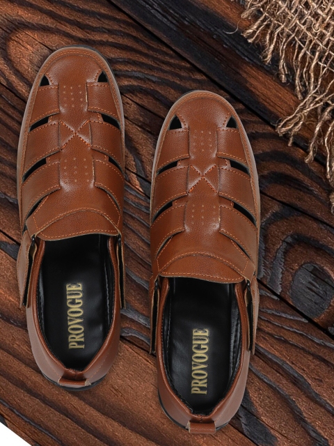 Provogue Men Tan Solid Comfort Sandals