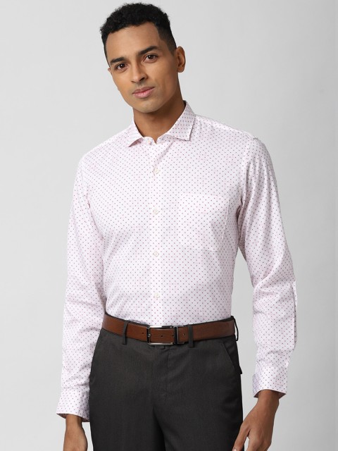

Peter England Men Pink & Red Slim Fit Printed Pure Cotton Formal Shirt