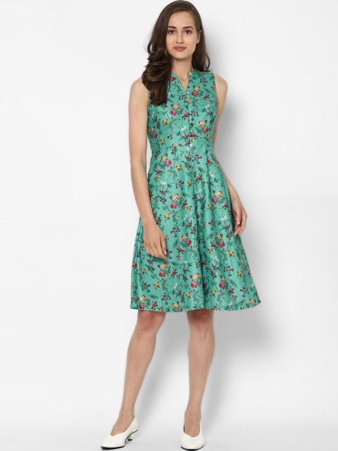 

Allen Solly Woman Green & Pink Floral Printed Dress