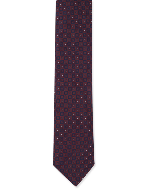 

Louis Philippe Men Maroon Woven Designed Broad Tie