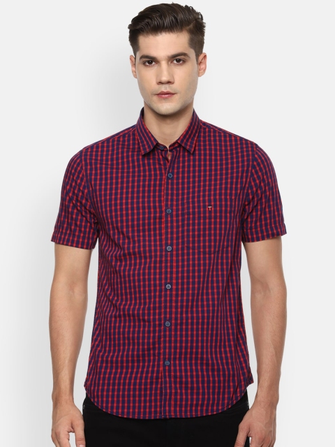 

Louis Philippe Sport Men Red& Blue Slim Fit Checked Casual Shirt